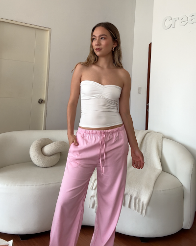 PANTALÓN LINO ROSADO